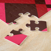 Rot, Rosa, kühn, lebhaft, cool, trendig geometrisc Puzzle (Seite)