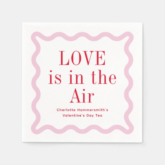 Rot-Rosa-Liebe befindet sich am Air Wavy Square Serviette (Vorderseite)