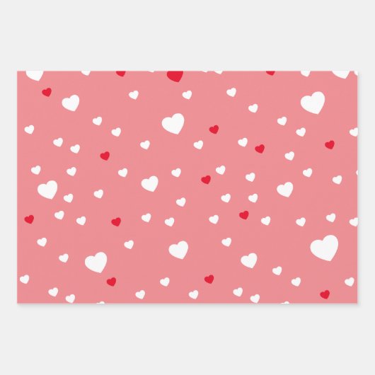 Rot, Rosa, Liebe, Herz-Valentine Geschenkpapier Set (Vorderseite 3)