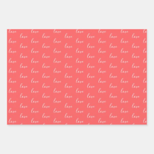 Rot, Rosa, Liebe, Herz-Valentine Geschenkpapier Set (Vorderseite 2)