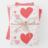 Rot, Rosa, Liebe, Herz-Valentine Geschenkpapier Set (Beispiel)
