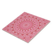 Rot-Rosa-Mandala-Muster Fliese (Seite)