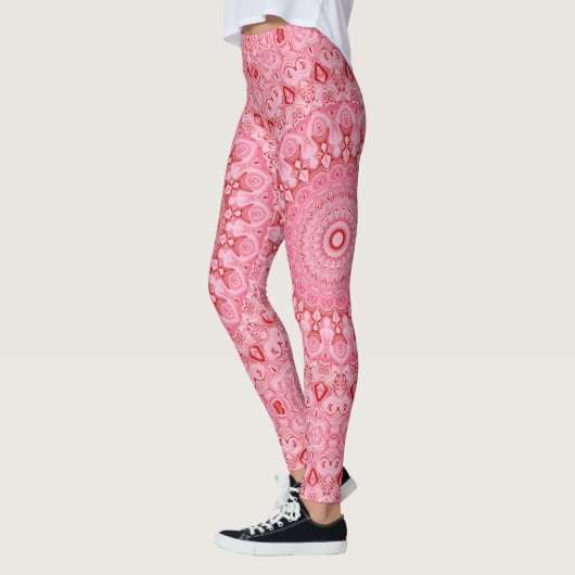 Rot-Rosa-Mandala-Muster Leggings (Links)