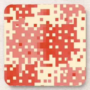 Rot-Rosa-Pixel-Muster Getränkeuntersetzer