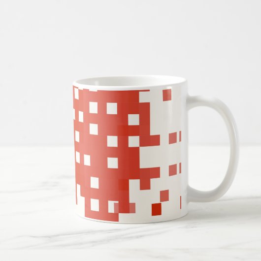 Rot-Rosa-Pixel-Muster Kaffeetasse (Rechts)