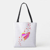 Rot-Rosa-Regenbogenherz mit Sternen Tasche (Rückseite)