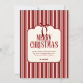 Rot Rosa Schleife Streifen Frohe Weihnachten Feier (Vorderseite)