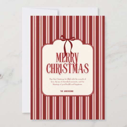 Rot Rosa Schleife Streifen Frohe Weihnachten Feier (Vorderseite)