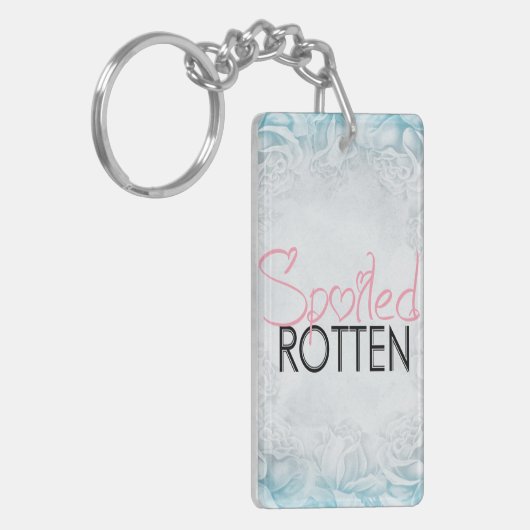 Rot rosa, schwarz, verwöhnt schlüsselanhänger (Vorderseite links)