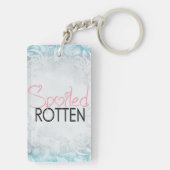 Rot rosa, schwarz, verwöhnt schlüsselanhänger (Rückseite)