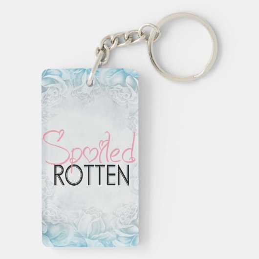 Rot rosa, schwarz, verwöhnt schlüsselanhänger (Rückseite)