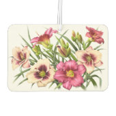 Rot-Rosa-Taglilie-Blume Botanisches Kunstdesign Autolufterfrischer (Rückseite)