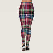 Rot, Rosa und Blau kariert Leggings (Rückseite)