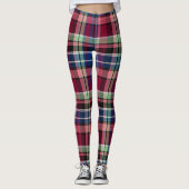 Rot, Rosa und Blau kariert Leggings (Vorderseite)