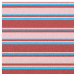 Rot, Rosa und Deep Sky Blue Lines Muster Stoff