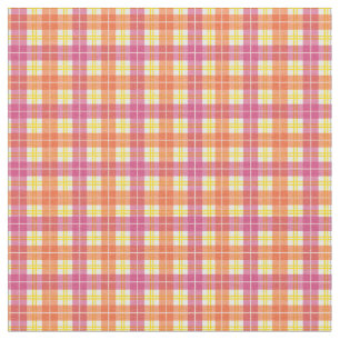 Rot, Rosa und Gelb Sommerrähne Kariert Tartan Stoff