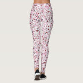 Rot, Rosa und Grau Herz, Spritzer Paint Leggings (Rückseite)