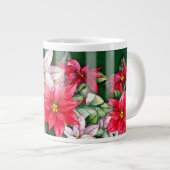 Rot, Rosa und Lachs Poinsettias Jumbo-Tasse (Vorderseite Rechts)