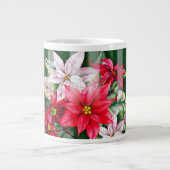 Rot, Rosa und Lachs Poinsettias Jumbo-Tasse (Vorderseite)