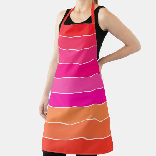 Rot, Rosa und Orange Streifen Schürze (InSitu)