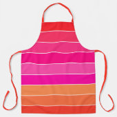Rot, Rosa und Orange Streifen Schürze (Vorderseite)