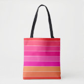 Rot, Rosa und Orange Streifen Tasche (Vorderseite)