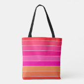 Rot, Rosa und Orange Streifen Tasche (Rückseite)