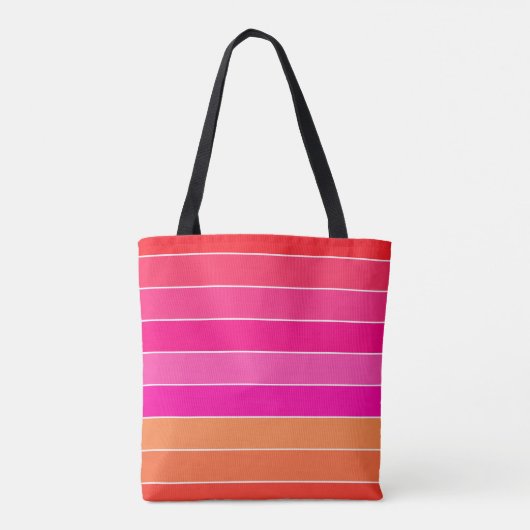 Rot, Rosa und Orange Streifen Tasche (Rückseite)