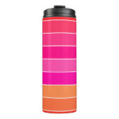 Rot, Rosa und Orange Streifen Thermosbecher (Vorderseite)