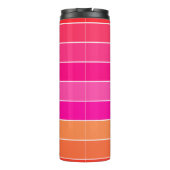Rot, Rosa und Orange Streifen Thermosbecher (Rückseite)