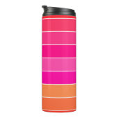 Rot, Rosa und Orange Streifen Thermosbecher (Nach rechts gedreht)