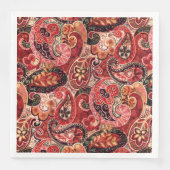 Rot, Rosa und Vintag Paisley Floral Serviette (Vorderseite)