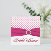 Rot-, Rosa- und Weißherz-Brautparty laden ein Einladung (Stehend Vorderseite)