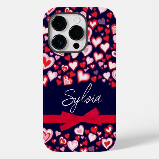 Rot, rosa, violett und Name der Marine Case-Mate iPhone Hülle (Rückseite)