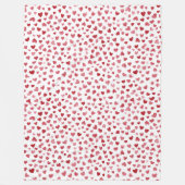 Rot Rosa Weiße Herzen Liebe Fleecedecke (Vorderseite)