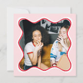 Rot Rosa wird meine Überbrückungskarte sein Einladung (Rückseite)