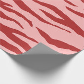 Rot-Rosa-Zebra-Muster Geschenkpapier (Ecke)