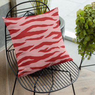 Rot-Rosa-Zebra-Muster Kissen