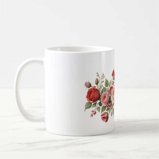 Rot-Rose-Swag Kaffeetasse (Links)