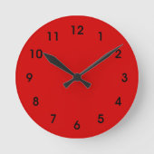 Rot-rot, Party rot, einfarbig, Runde Wanduhr (Vorderseite)
