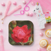 Rot, Rote Rose Pappteller (Party)