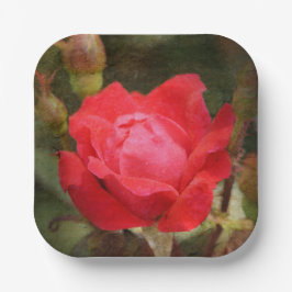 Rot, Rote Rose Pappteller