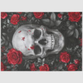 Rot rote Rosen Schädel – Decoupage Papier (Vorderseite)