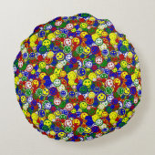 ROT-ROUND-PILLOW-Face-Beads Rundes Kissen (Rückseite)