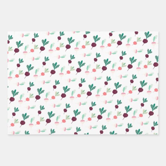 Rot, Rübenpapier, Set 3 Geschenkpapier Set (Vorderseite 2)