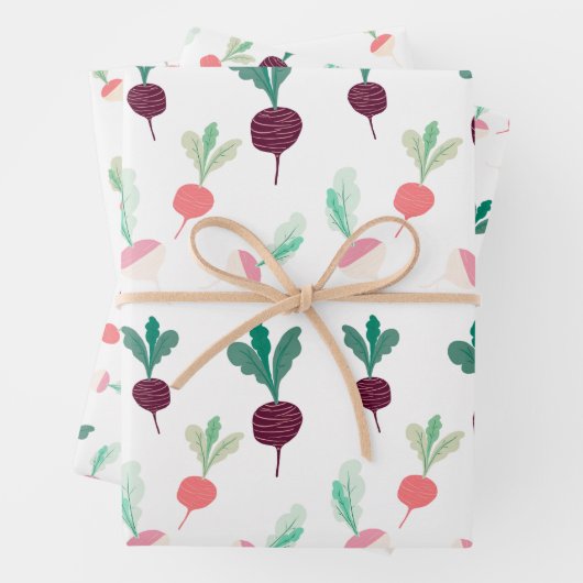 Rot, Rübenpapier, Set 3 Geschenkpapier Set (Beispiel)