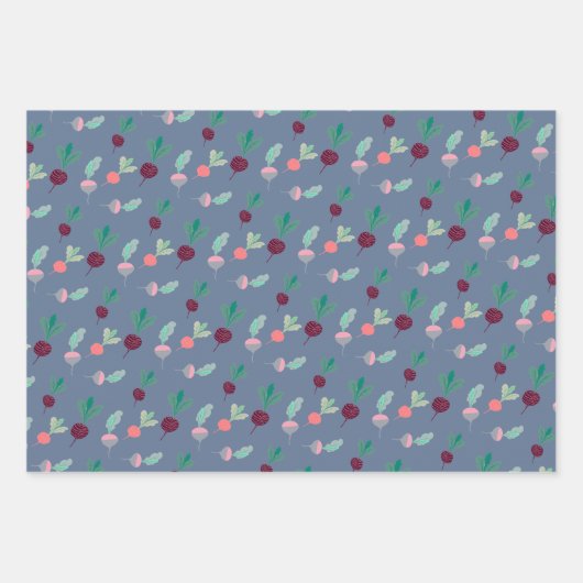 Rot, Rübenpapier, Set 3 Geschenkpapier Set (Vorderseite 2)