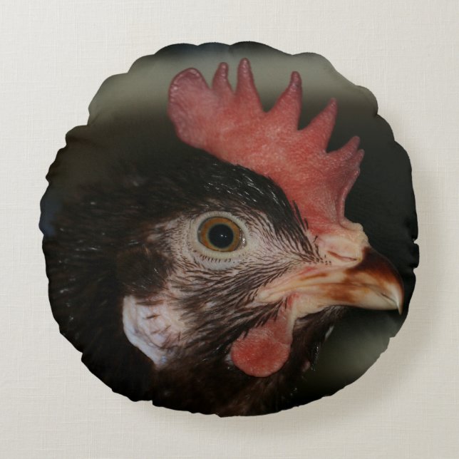 Rot Rundes Kissen (Vorderseite)