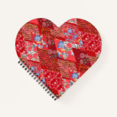 Rot, rustikal, Patchwork Notizblock (Vorderseite)