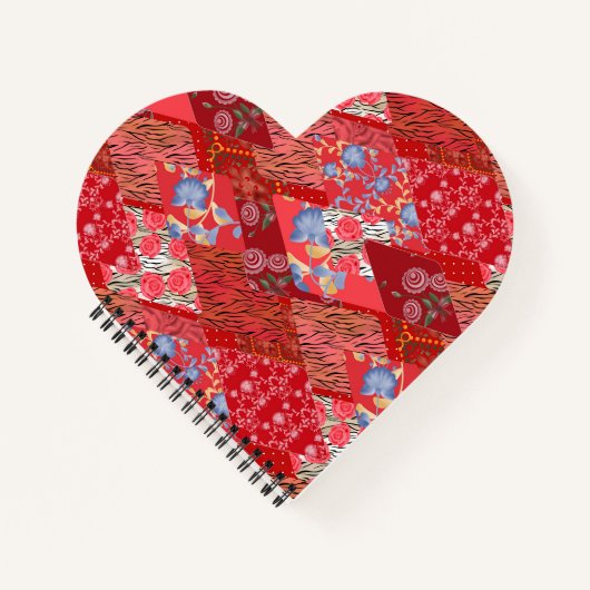 Rot, rustikal, Patchwork Notizblock (Vorderseite)